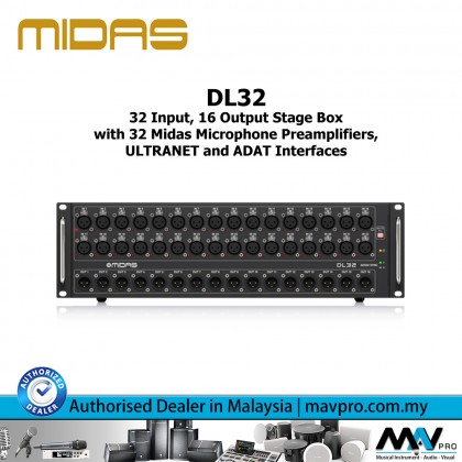 Behringer S32 I/O Box with 32 Remote-Controllable Midas Preamps l